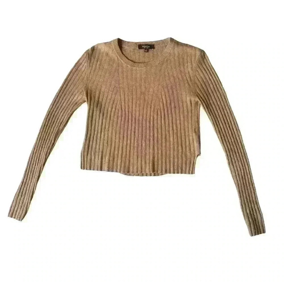 ARITZIA Babaton Nathaniel Sweater Cropped XS Brown - Picture 1 of 3